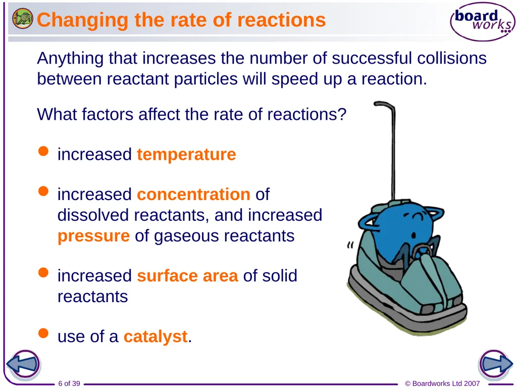 What does rate of reaction mean? The speed of - slide 6 of 39
