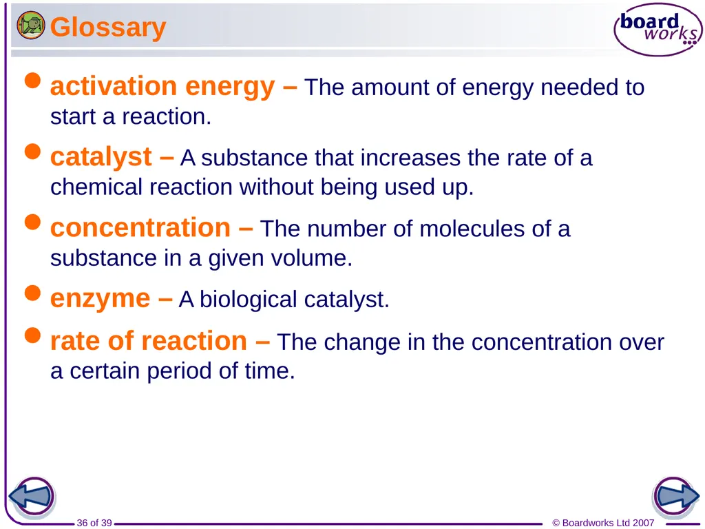 What does rate of reaction mean? The speed of - slide 36 of 39