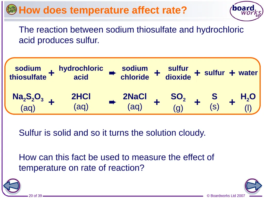What does rate of reaction mean? The speed of - slide 20 of 39