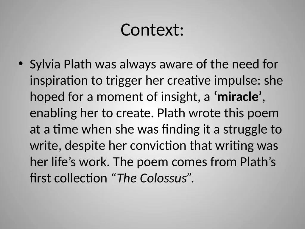 Black Rook in Rainy Weather Sylvia Plath Pg. 177 - slide 3 of 23