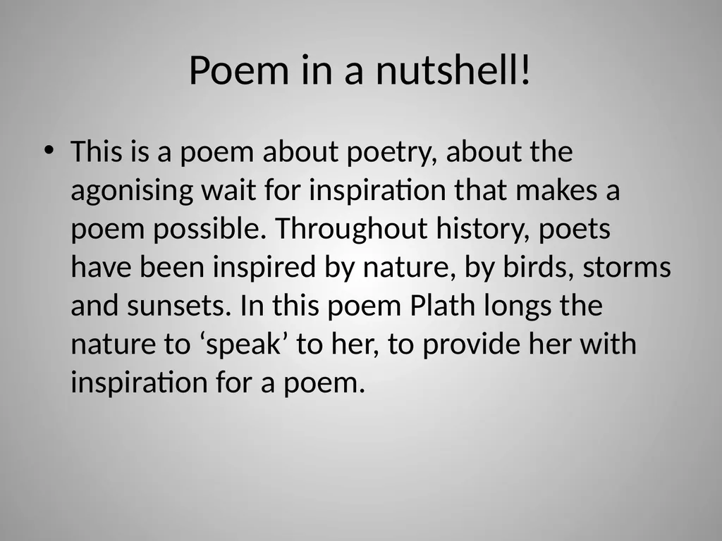Black Rook in Rainy Weather Sylvia Plath Pg. 177 - slide 5 of 23