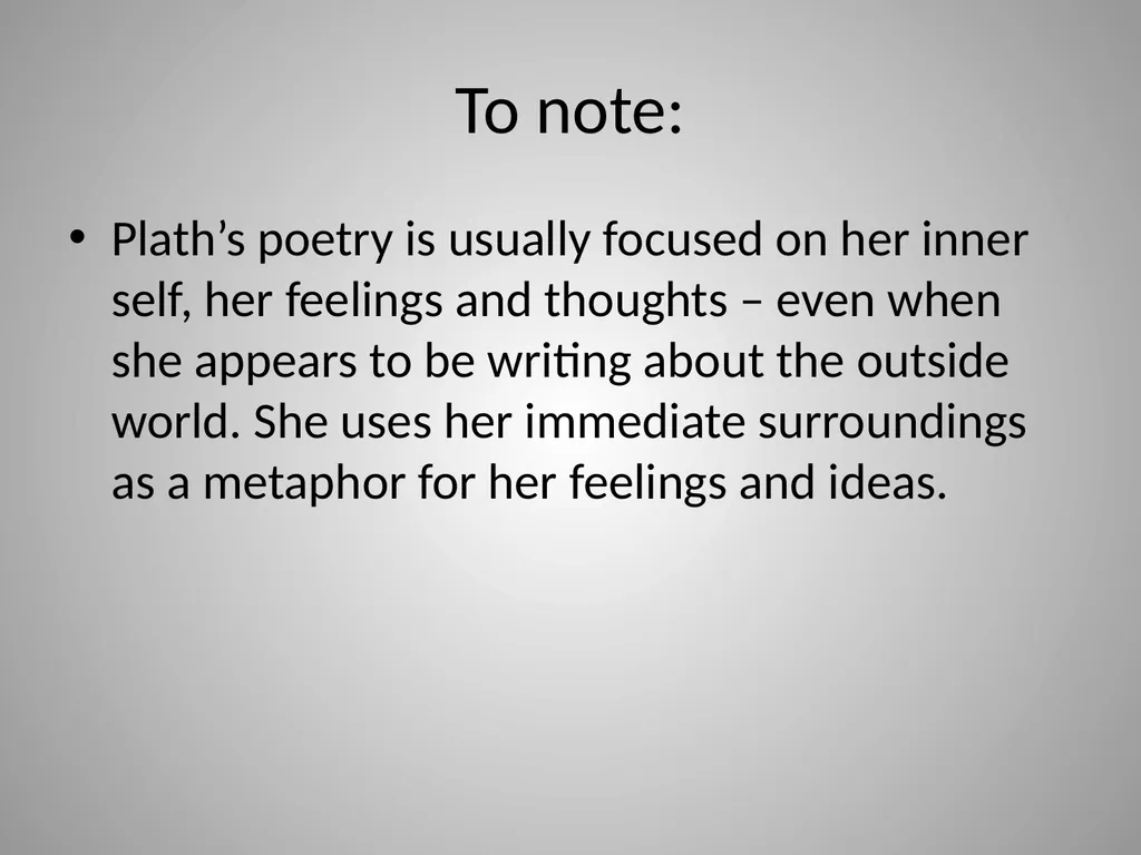 Black Rook in Rainy Weather Sylvia Plath Pg. 177 - slide 4 of 23