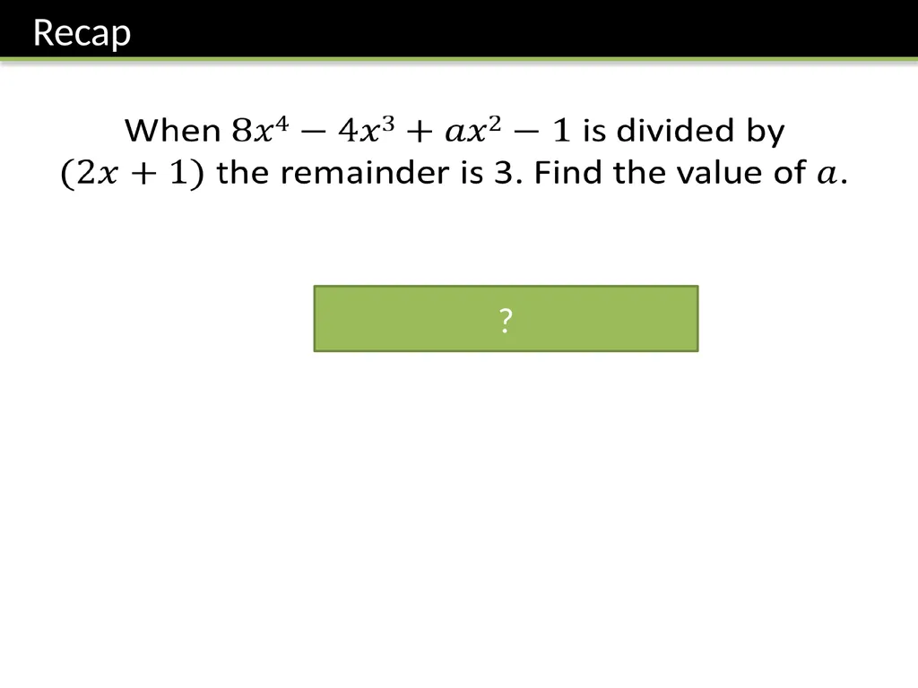 C2: Chapter 1 Algebra and Functions Dr J Frost - slide 21 of 22