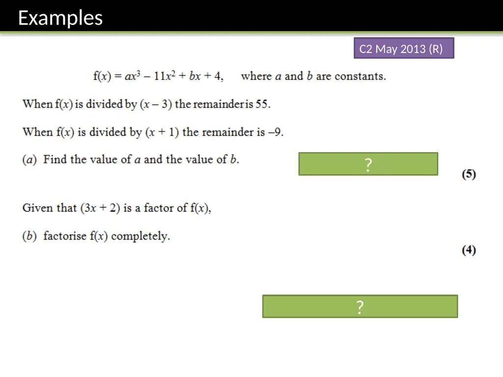 C2: Chapter 1 Algebra and Functions Dr J Frost - slide 17 of 22