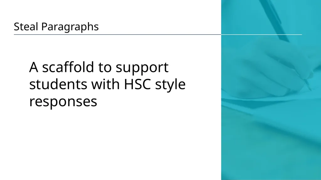 Steal Paragraphs A scaffold to support students