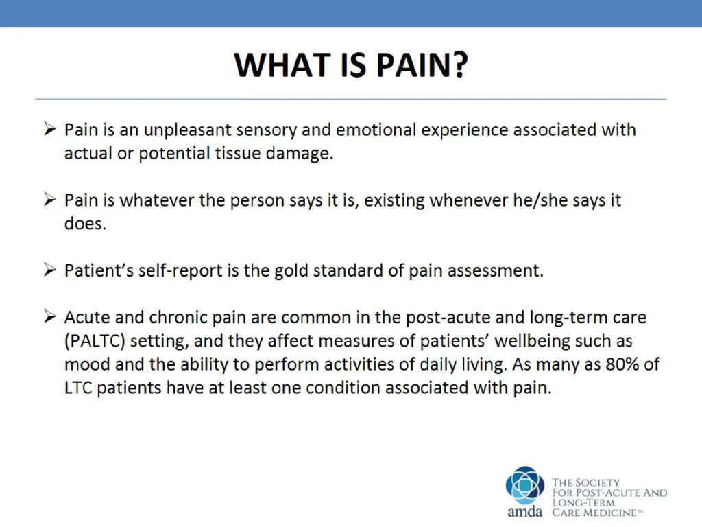 Pain Management in the Post-Acute and Long-Term - slide 4 of 38