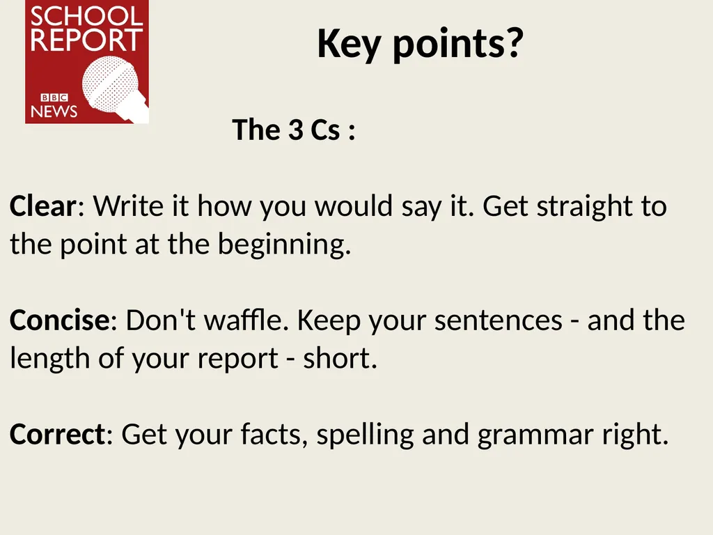 Writing news Learning objective: to understand the - slide 3 of 12