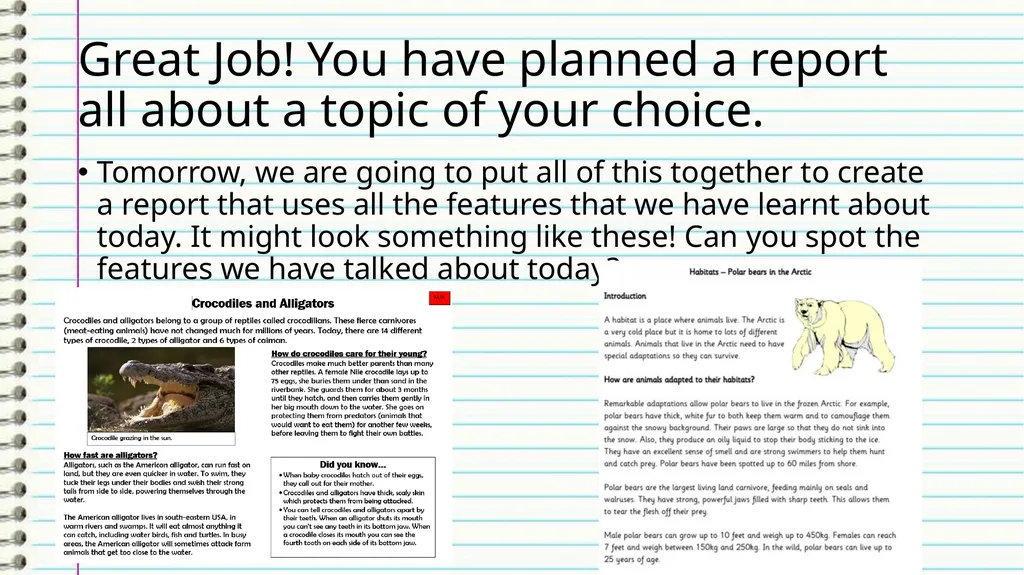 Non-chronological reports Can you remember what a - slide 11 of 11
