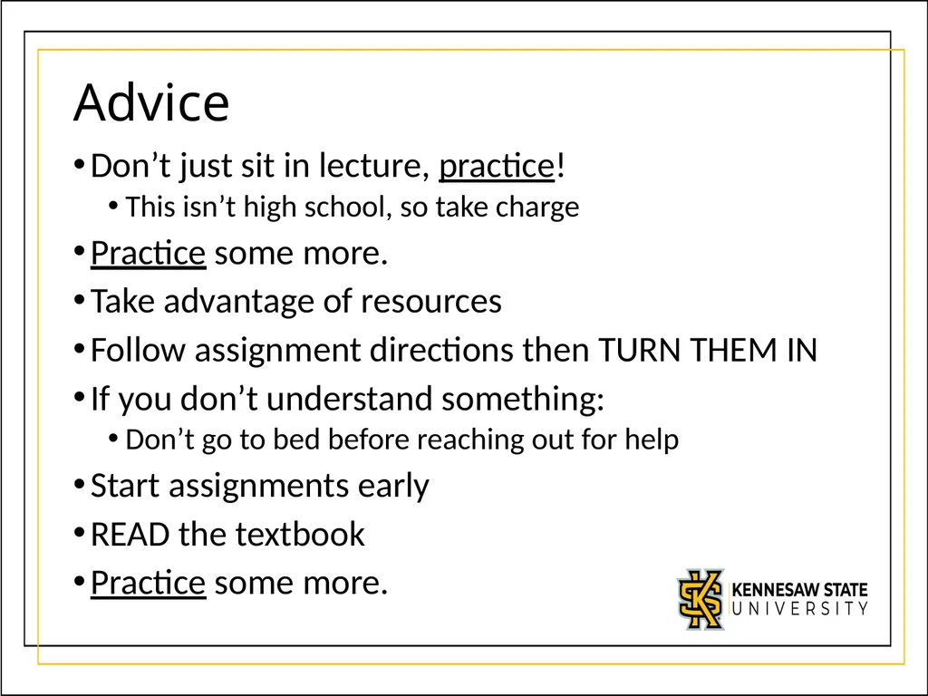 We’re glad you’re here! Welcome to the First Year - slide 17 of 19