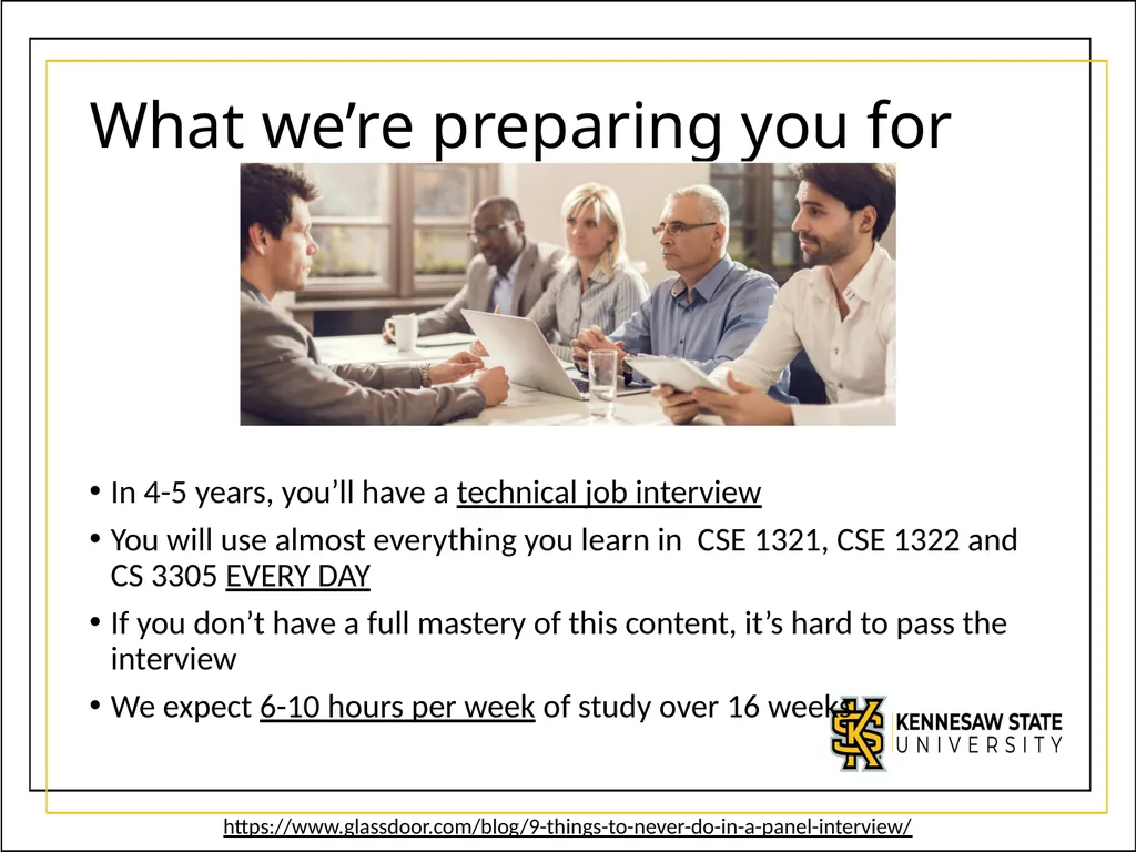 We’re glad you’re here! Welcome to the First Year - slide 4 of 19