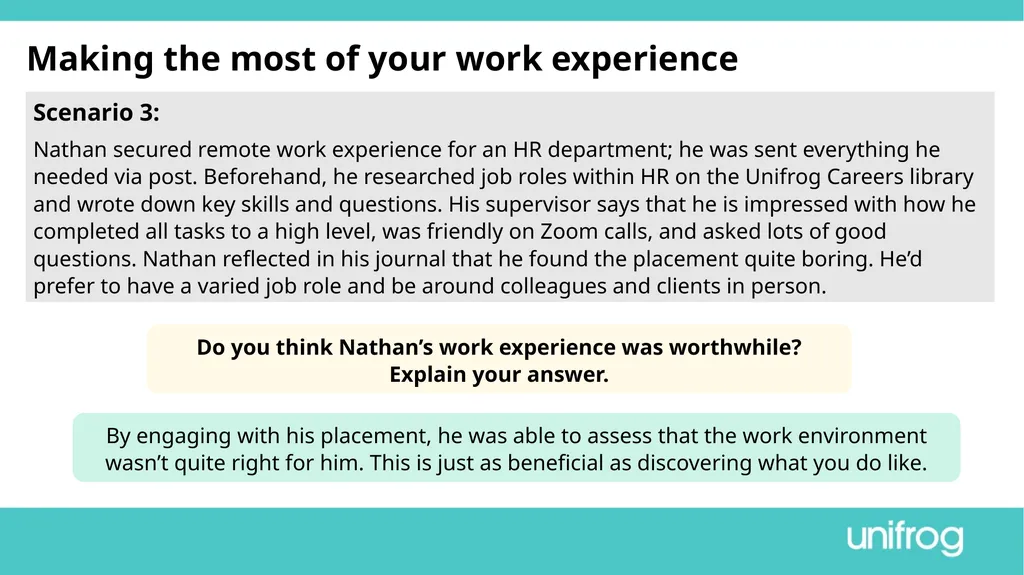 Teacher’s slide Preparing to go on work experience - slide 28 of 32