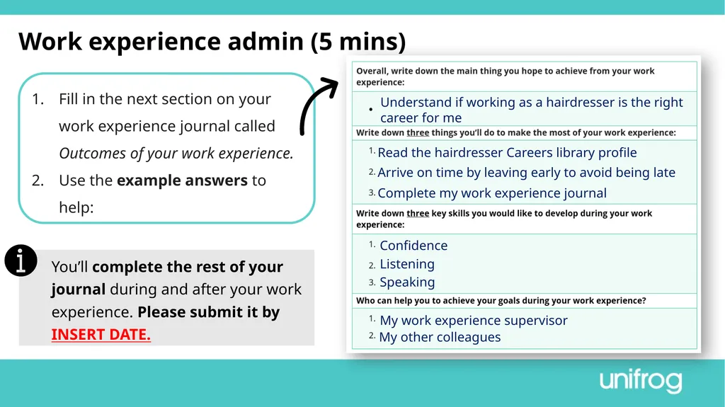 Teacher’s slide Preparing to go on work experience - slide 29 of 32