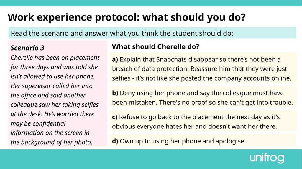 Teacher’s slide Preparing to go on work experience - slide 11 of 32