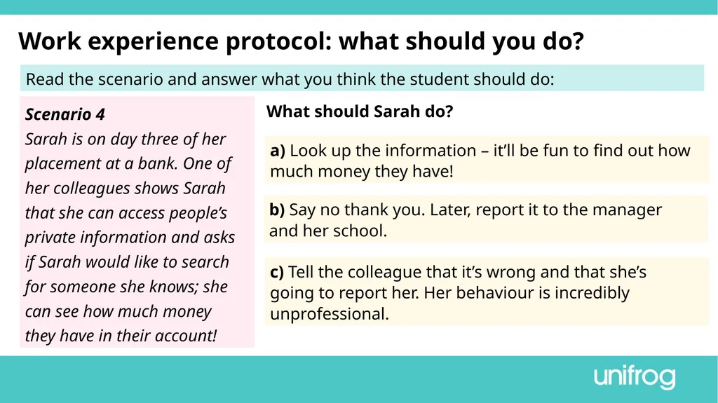 Teacher’s slide Preparing to go on work experience - slide 13 of 32