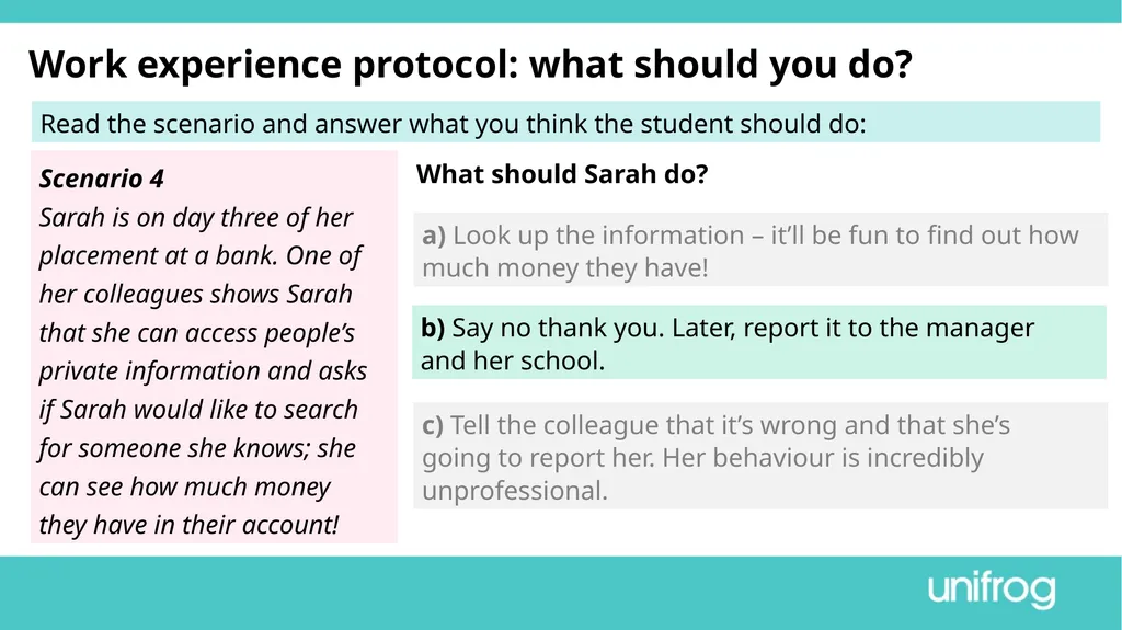 Teacher’s slide Preparing to go on work experience - slide 14 of 32