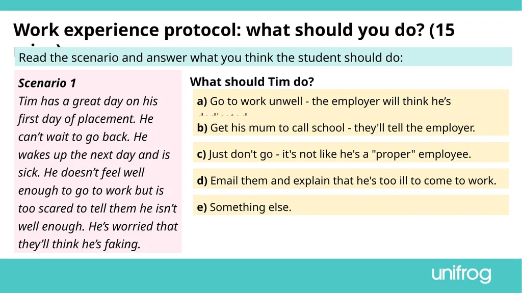 Teacher’s slide Preparing to go on work experience - slide 5 of 32