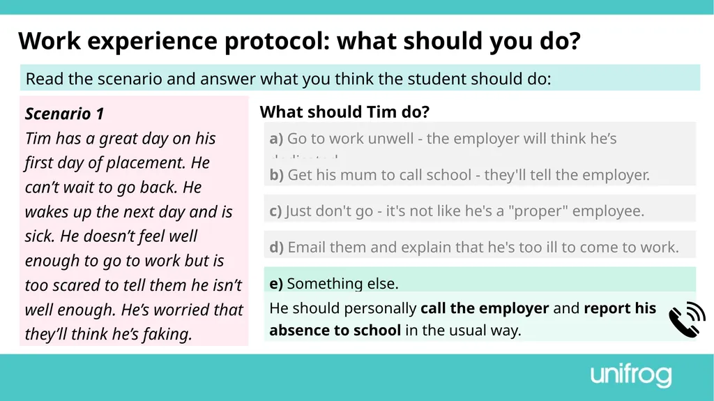 Teacher’s slide Preparing to go on work experience - slide 6 of 32