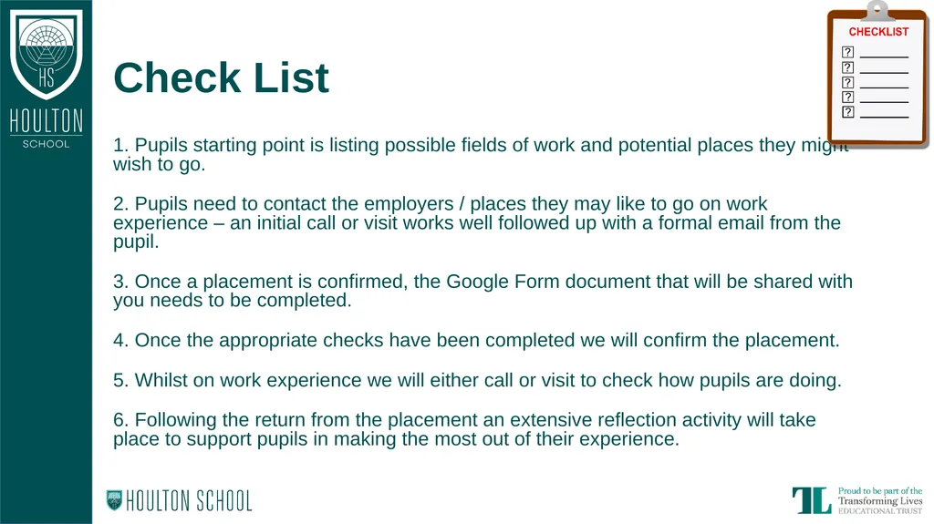 Year 10 Work Experience Information Evening Dates - slide 10 of 15