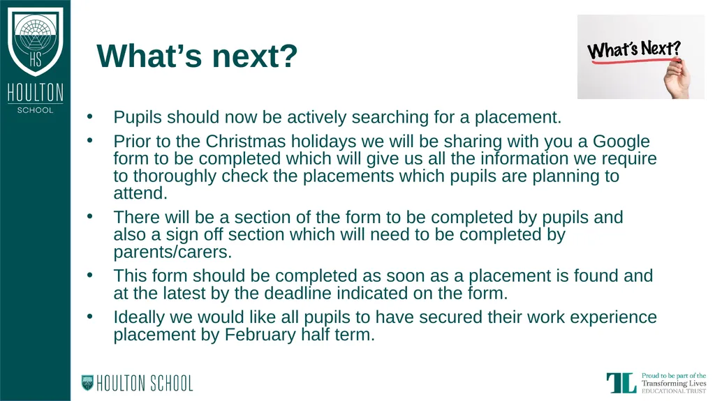 Year 10 Work Experience Information Evening Dates - slide 13 of 15