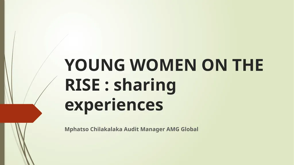 YOUNG WOMEN ON THE RISE : sharing experiences - slide 1 of 25