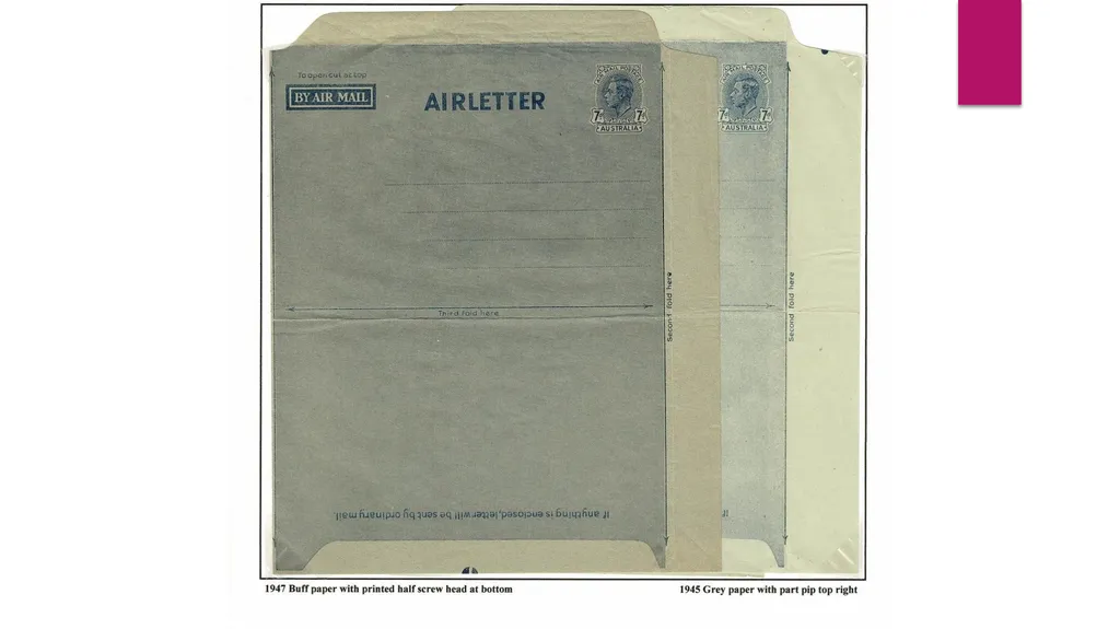 7d AUSTRALIAN AIRLETTERS 1944 -1952 PRESENTED BY - slide 20 of 43