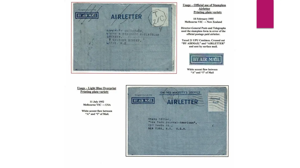 7d AUSTRALIAN AIRLETTERS 1944 -1952 PRESENTED BY - slide 36 of 43