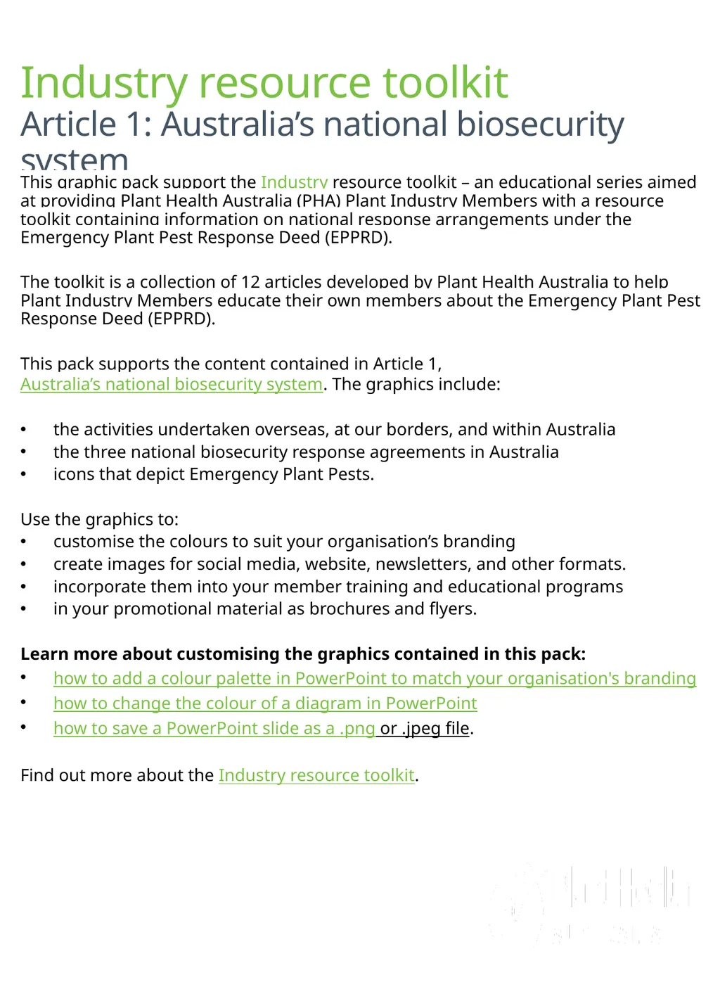 Industry resource toolkit Article 1: Australia’s - slide 1 of 4
