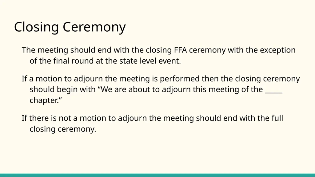 Parliamentary Procedure Guide for FFA Judges Note - slide 12 of 29