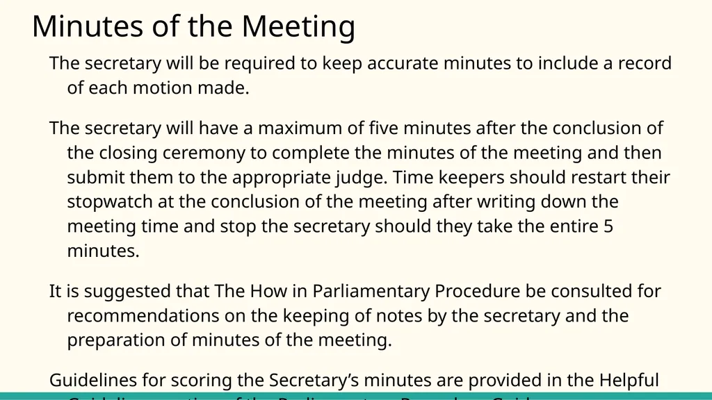 Parliamentary Procedure Guide for FFA Judges Note - slide 18 of 29
