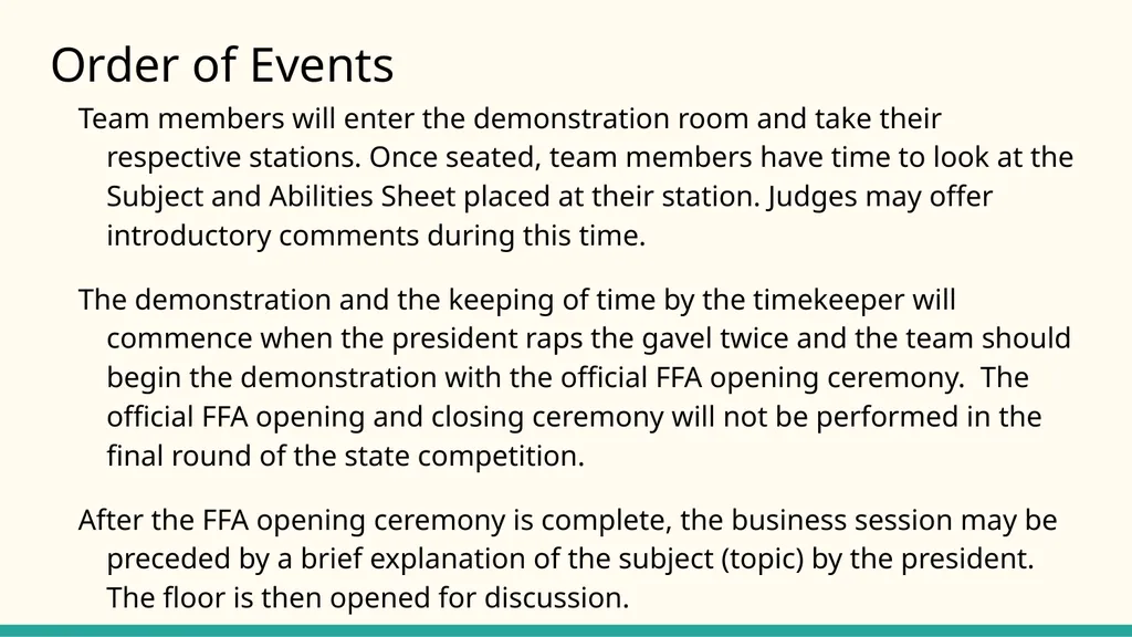 Parliamentary Procedure Guide for FFA Judges Note - slide 11 of 29