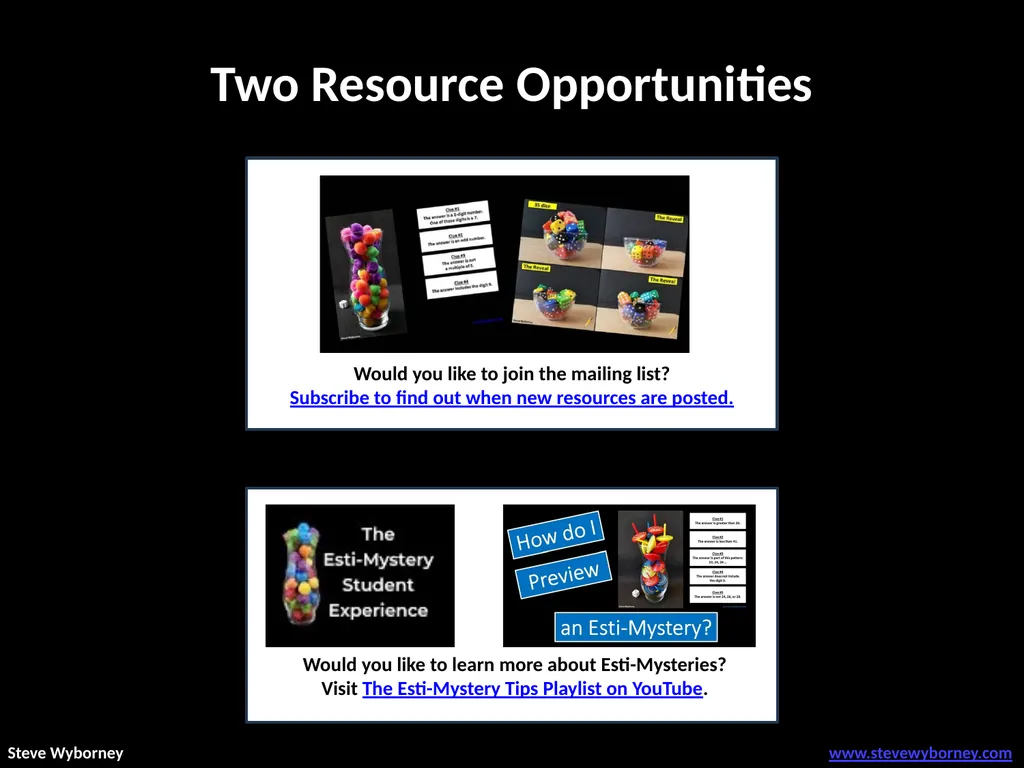 Two Resource Opportunities Would you like to learn - slide 1 of 20