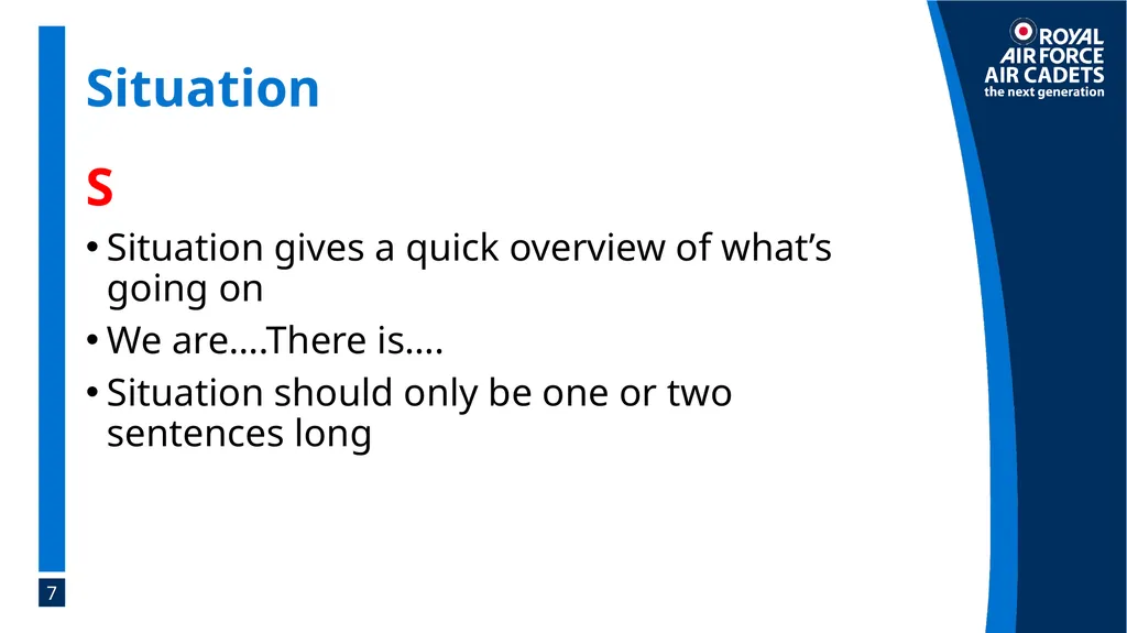 Foundation Leadership: Blue Badge The SMEAC Brief - slide 7 of 31