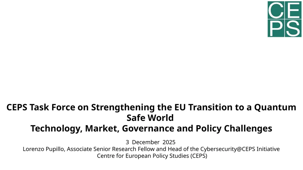CEPS Task Force on Strengthening the EU Transition - slide 1 of 26