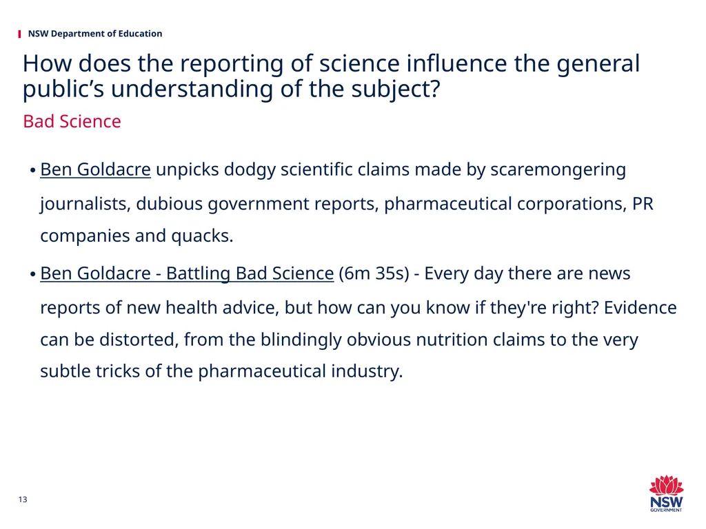 Investigating Science Science HSC hub We would - slide 13 of 20