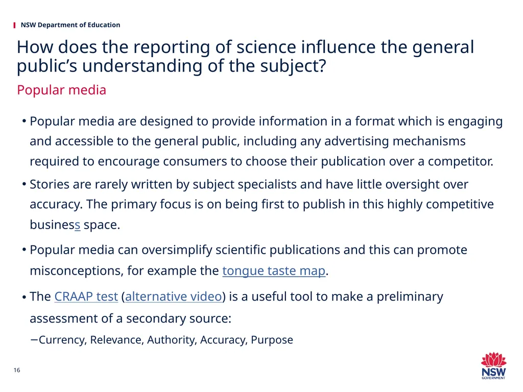Investigating Science Science HSC hub We would - slide 16 of 20