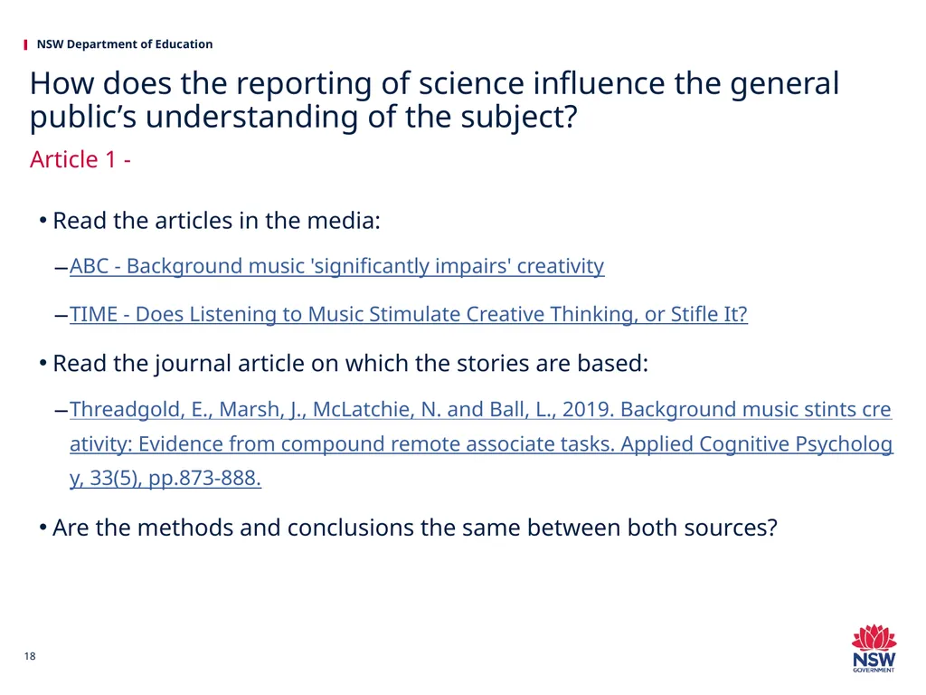 Investigating Science Science HSC hub We would - slide 18 of 20