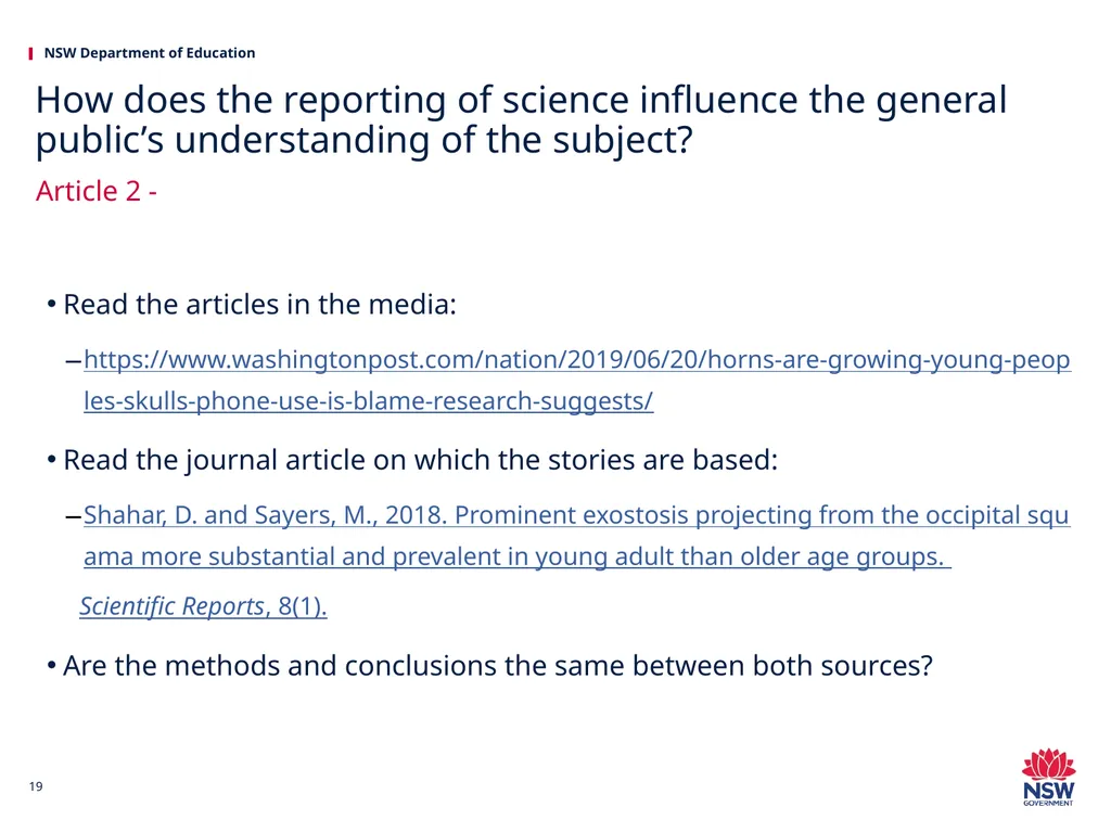 Investigating Science Science HSC hub We would - slide 19 of 20
