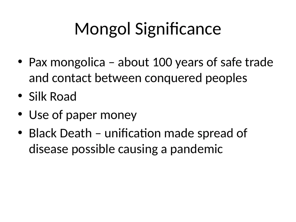 The Mongols Mongols Groups of nomadic tribes in - slide 13 of 13
