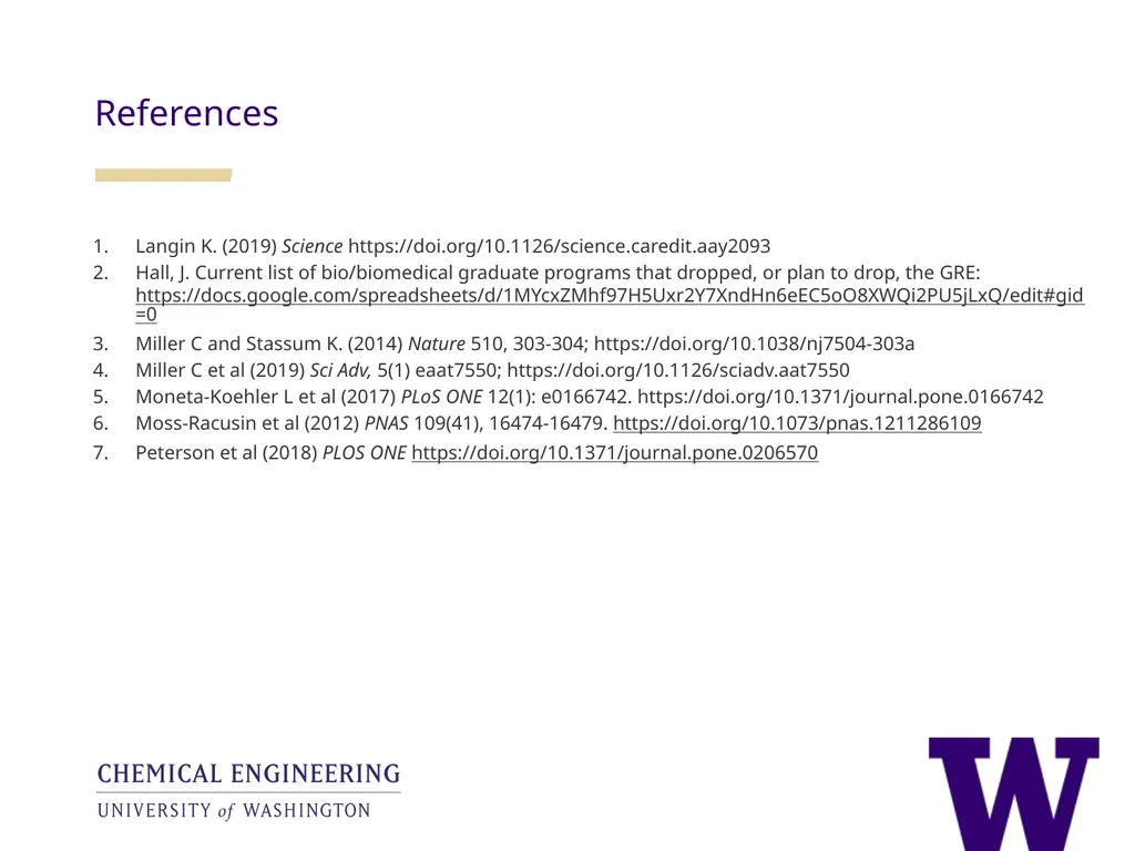 Analysis of the utility of the GRE in UW ChemE - slide 24 of 25