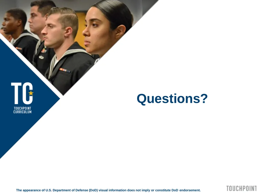Introduction to Touchpoint Curriculum TC 1 Agenda - slide 18 of 19