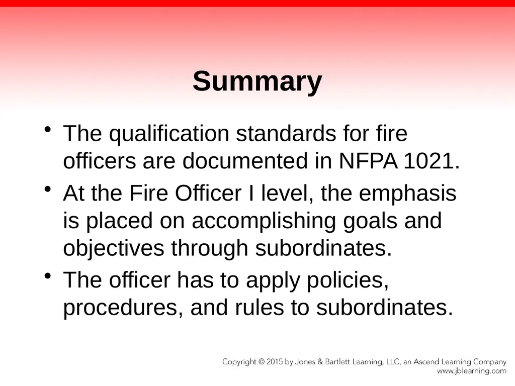 Chapter 1 Introduction to the Fire Officer Fire - slide 61 of 65