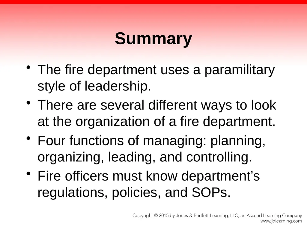 Chapter 1 Introduction to the Fire Officer Fire - slide 63 of 65
