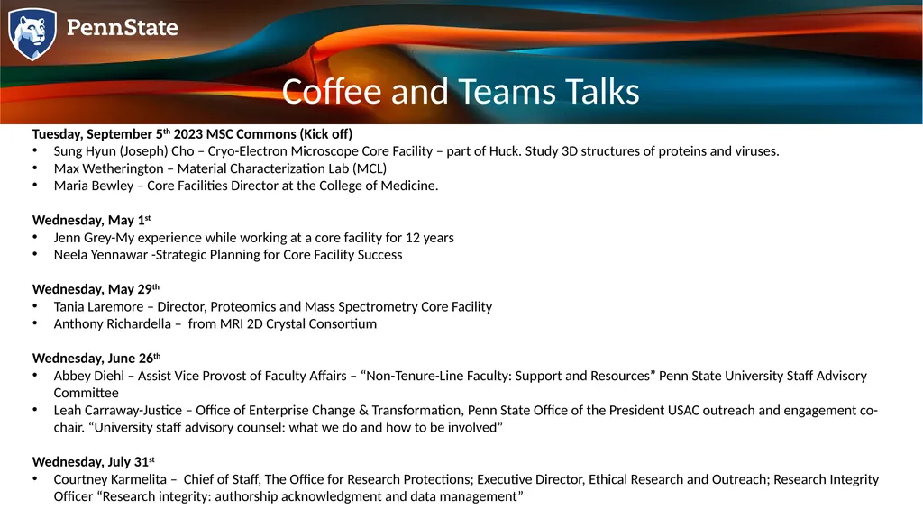 Goals Foster a sense of community among staff and - slide 8 of 9