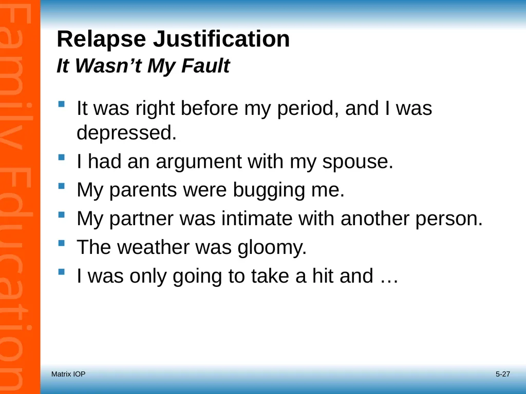 5-1 Session 5: Roadmap for Recovery Recovery - slide 27 of 32