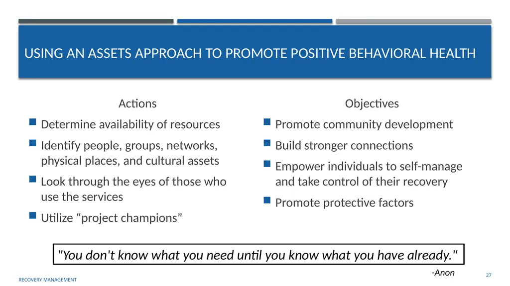 Supporting Social Inclusion and Advocacy Module 7 - slide 27 of 40