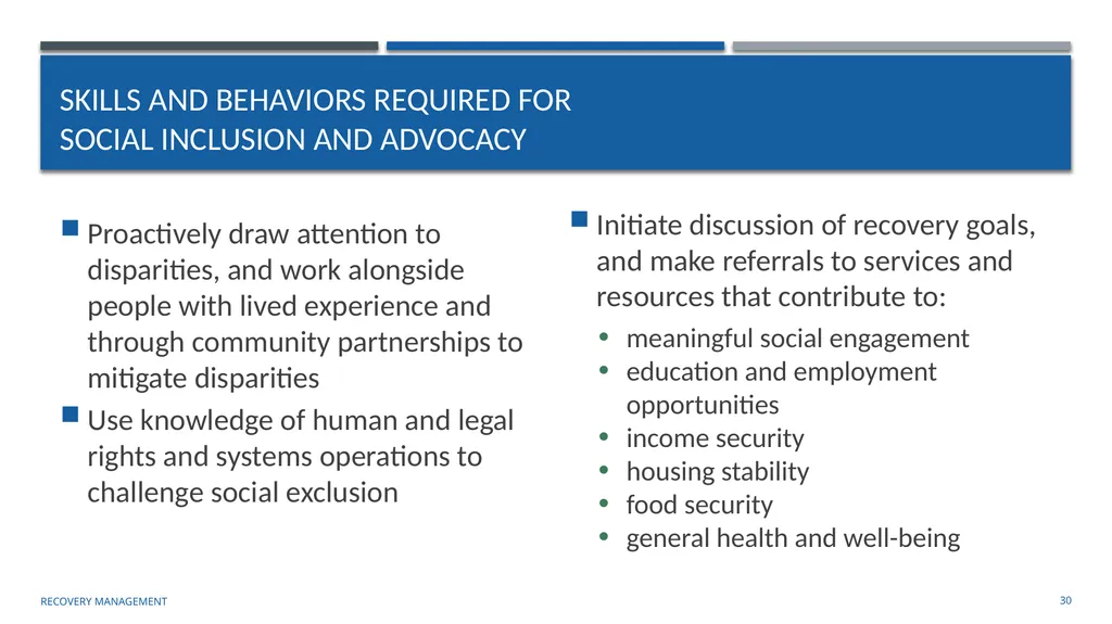 Supporting Social Inclusion and Advocacy Module 7 - slide 30 of 40