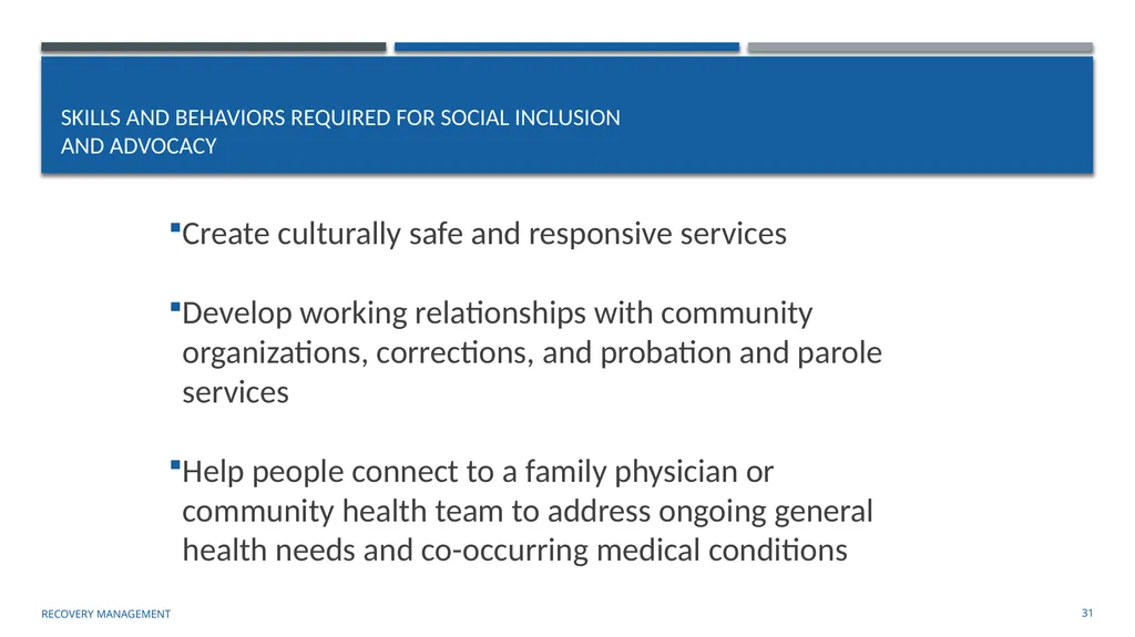 Supporting Social Inclusion and Advocacy Module 7 - slide 31 of 40