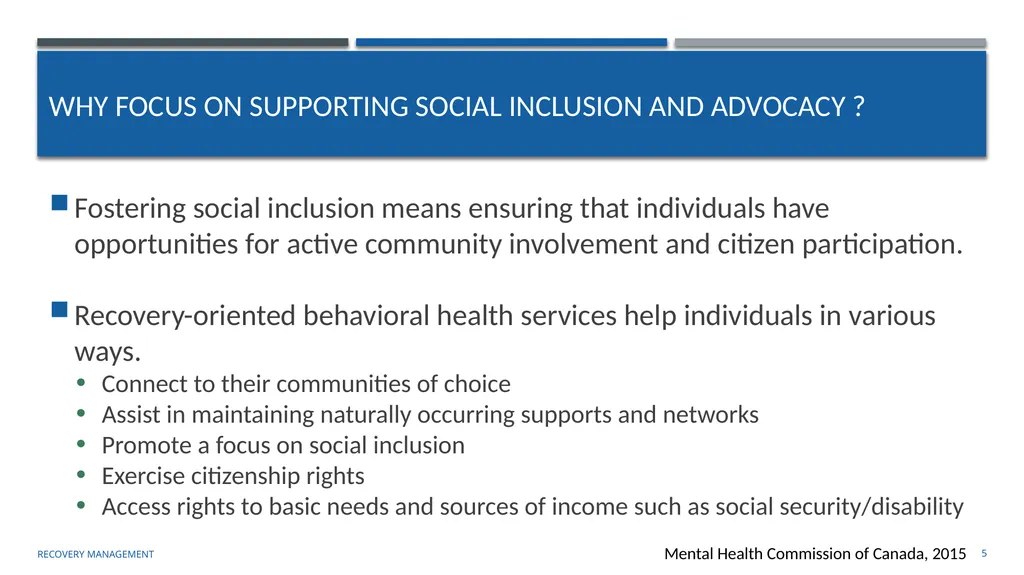 Supporting Social Inclusion and Advocacy Module 7 - slide 5 of 40