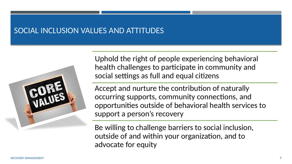 Supporting Social Inclusion and Advocacy Module 7 - slide 9 of 40