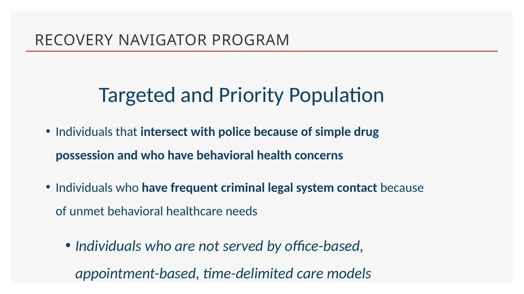 Recovery Navigator Program by Susan Peacey, King - slide 4 of 12